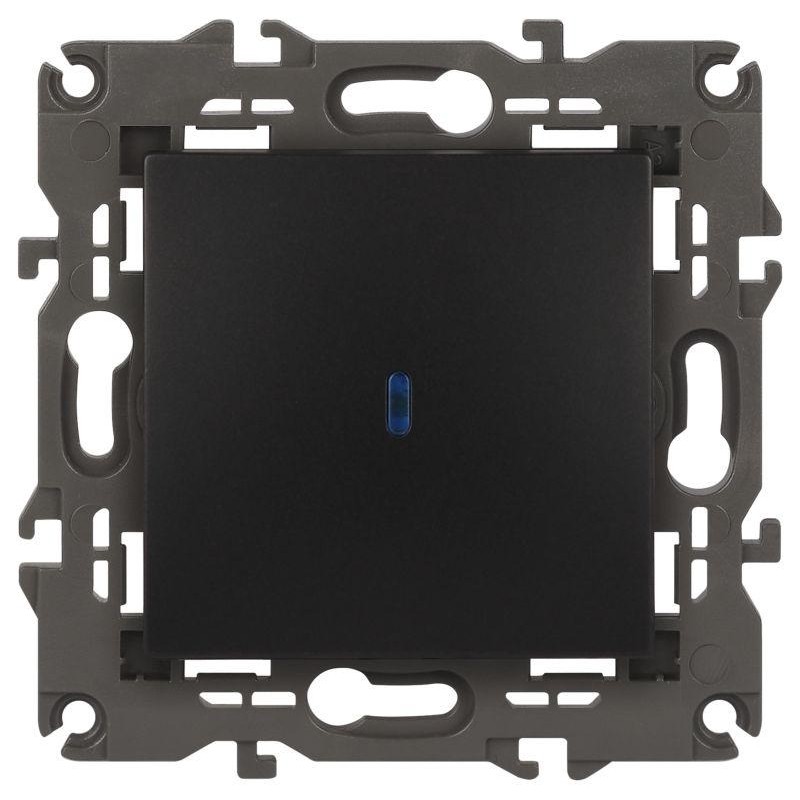 Выключатель 1-кл. СП Elegance 14-1102-05 10А IP20 250В 10AX с подсветкой механизм антрацит Эра Б0034219 Выключатель 1-кл. СП Elegance 14-1102-05 10А IP20 250В 10AX с подсветкой механизм антрацит Эра Б0034219
