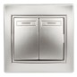 Выключатель 2-кл. СП Plano 10А IP20 1-104-03 250В алюм. Intro Б0053762