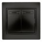 Выключатель 2-кл. 2мод. СП Plano 10А IP20 1-104-05 250В антрацит Intro Б0053765 Выключатель 2-кл. 2мод. СП Plano 10А IP20 1-104-05 250В антрацит Intro Б0053765