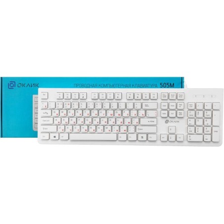 Клавиатура 505M бел. USB slim KW-1820 WHITE ОКЛИК 1196547