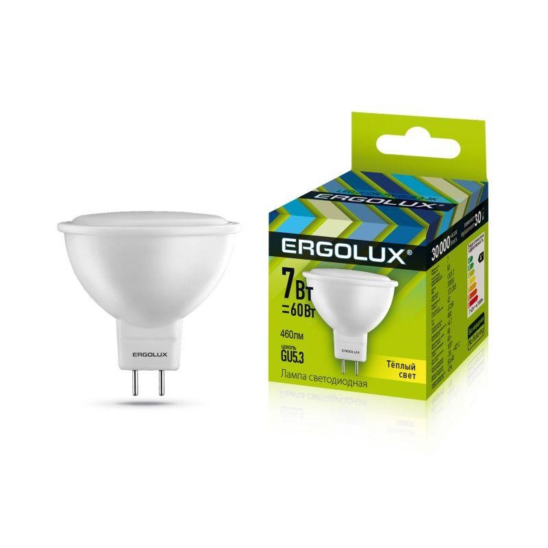 Лампа светодиодная LED-JCDR-7W-GU5.3-3000K 7Вт JCDR рефлектор 3000К тепл. бел. 180-240В Ergolux 12158 Лампа светодиодная LED-JCDR-7W-GU5.3-3000K 7Вт JCDR рефлектор 3000К тепл. бел. 180-240В Ergolux 12158