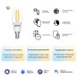 Лампа светодиодная умная Smart Home 4.5Вт свеча 2000-6500К E14 495лм измен. цветов. темпер.+ диммир. управление по Wi-Fi GAUSS 1