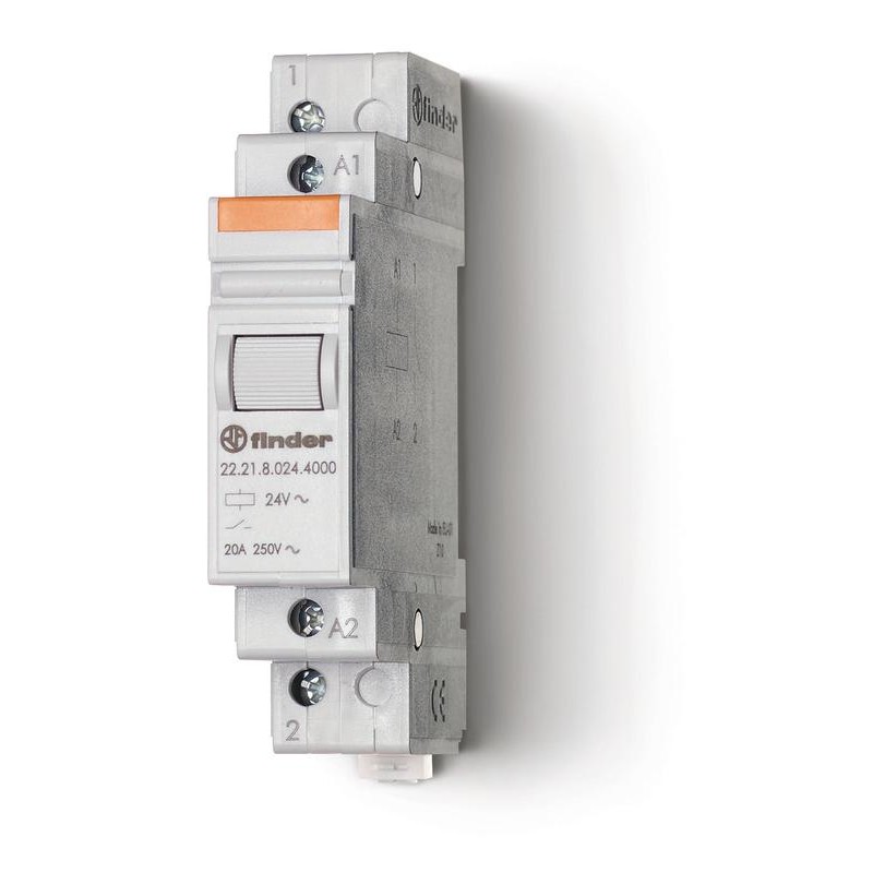 Контактор модульный 1NO 20А AgSnO2 24В AC 17.5мм IP20 FINDER 222180244000 Контактор модульный 1NO 20А AgSnO2 24В AC 17.5мм IP20 FINDER 222180244000