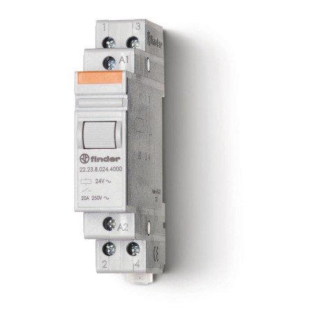 Контактор модульный 1NO + 1NC 20А AgSnO2 24В AC 17.5мм IP20 FINDER 222380244000PAS