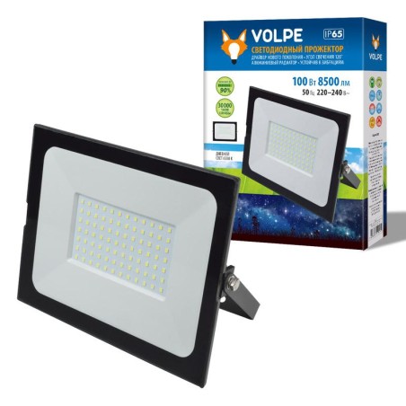 Прожектор светодиодный ULF-Q513 100W/6500K IP65 220-240В BLACK корпус черн. Volpe UL-00004344