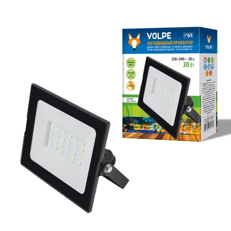 Прожектор светодиодный ULF-Q513 30W/GREEN IP65 220-240В BLACK зел. свет корпус черн. Volpe UL-00005815 Прожектор светодиодный ULF-Q513 30W/GREEN IP65 220-240В BLACK зел. свет корпус черн. Volpe UL-00005815