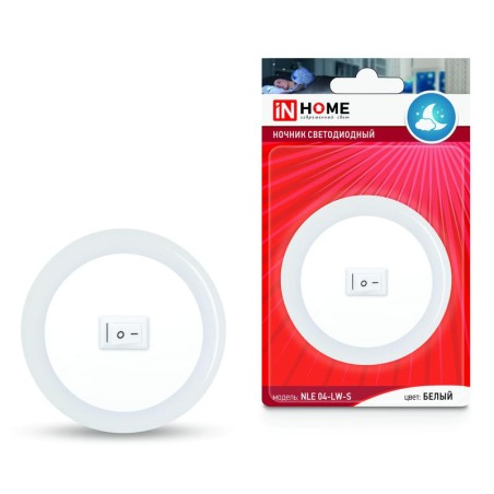 Ночник светодиодный NLE 04-LW 230В 230В с выкл. бел. IN HOME 4690612028804