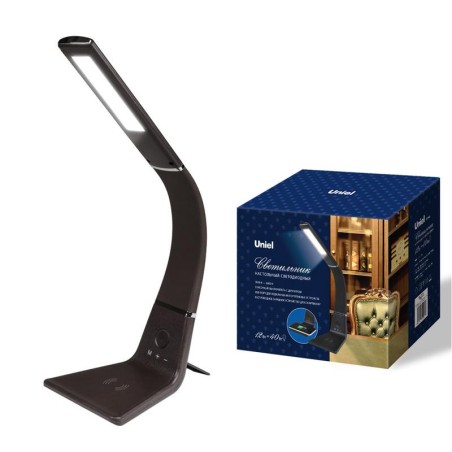 Светильник настольный TLD-565 Brown/LED/360Lm/3000-6000K/Dimmer/WR 12Вт сенсорный выкл. диммер беспроводное зарядное устройство 