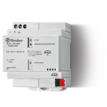 Источник питания импульсный вход 110...240В AC / выход 29B DC 640мА KNX Bus FINDER 782K12303000