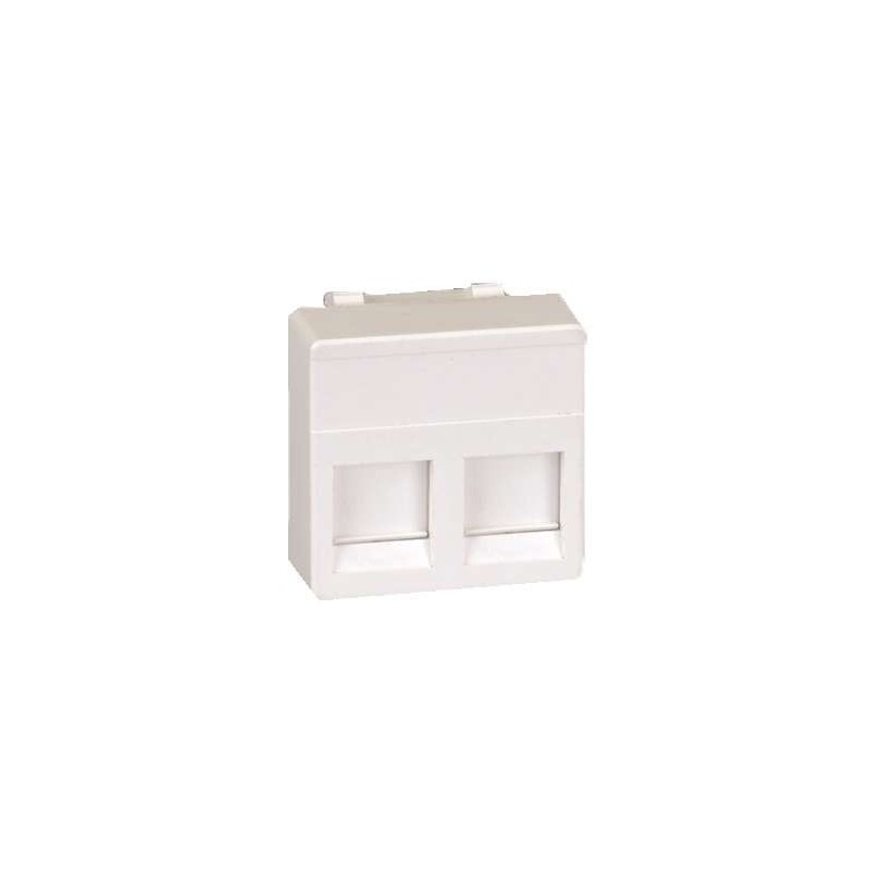 Адаптер на 2 RJ45 коннектора защ. шторки бел. Simon27 27486-35