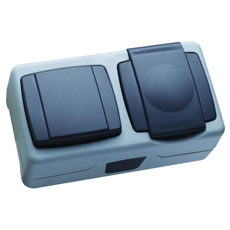 Выключатель 1-кл. в компл. розетка с крышкой IP55 Plus Makel 36064202 Выключатель 1-кл. в компл. розетка с крышкой IP55 Plus Makel 36064202