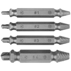 Набор экстракторов двусторонних профи сталь S2 4шт FIT 36452