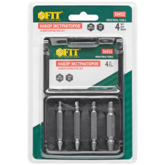 Набор экстракторов двусторонних профи сталь S2 4шт FIT 36452