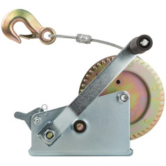 Лебедка шестеренчатая (двойная шестеренка) стальной трос 9.5мх5мм 1000кг FIT 64652