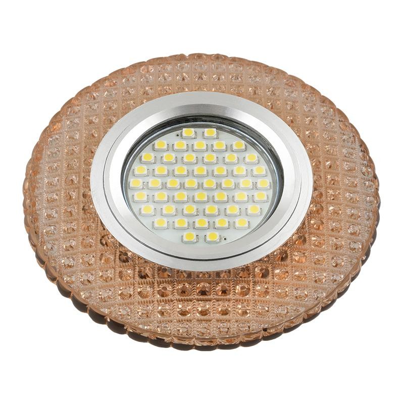 Светильник DLS-L135 GU5.3 GLASSY/LIGHT TEA GU5.3 встраив. доп. светодиод. подсветка 3Вт без лампы стекло Fametto UL-00003860 Светильник DLS-L135 GU5.3 GLASSY/LIGHT TEA GU5.3 встраив. доп. светодиод. подсветка 3Вт без лампы стекло Fametto UL-00003860