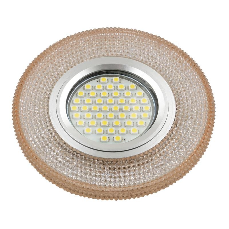 Светильник DLS-L142 GU5.3 GLASSY/LIGHT TEA GU5.3 встраив. доп. светодиод. подсветка 3Вт без лампы стекло Fametto UL-00003881 Светильник DLS-L142 GU5.3 GLASSY/LIGHT TEA GU5.3 встраив. доп. светодиод. подсветка 3Вт без лампы стекло Fametto UL-00003881