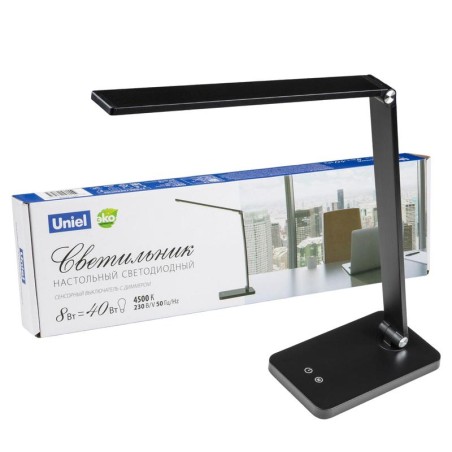 Светильник TLD-571 Black/LED/400лм/4500К/Dimmer настольный 8Вт сенсорный выключатель черн. Uniel UL-00007439