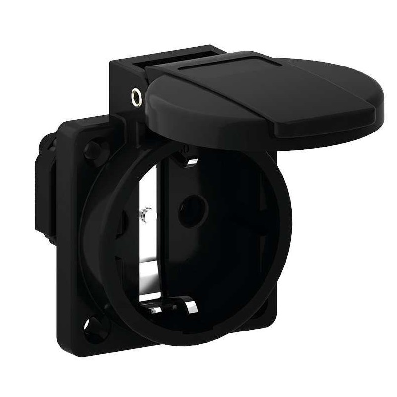 Розетка встраиваемая Schuko 16А 3п 250В IP54 Quick Connect черн. Bals 71101 Розетка встраиваемая Schuko 16А 3п 250В IP54 Quick Connect черн. Bals 71101