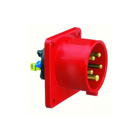 Вилка встраиваемая 32А 5п 3P+N+PE 6ч 400В IP44 75х75 Quick Connect Bals 282002