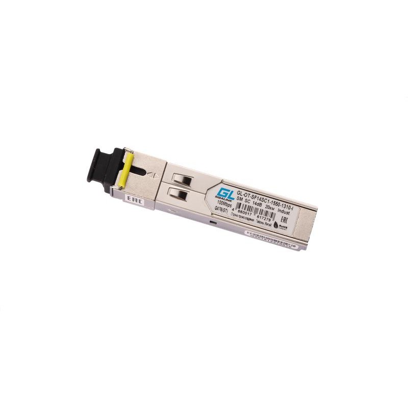 Модуль промышленный SFP WDM 100/155Мбит/с одно волокно SM SC Tx:1550/Rx:1310нм 14дБ до 20км -40град.C NIKOMAX GL-OT-SF14SC1-1550