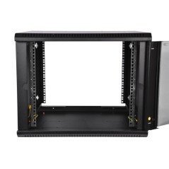 Шкаф коммутационный ШРН-Э-18.500-9005 18U 600х520мм передн. двер. стеклян. 50кг черн. ЦМО 1213968