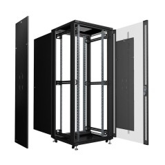 Шкаф монтажный телекоммуникационный напольный SH-05C-47U80/100-BK 19дюйм 47U 800х1000х2277мм (ШхГхВ) для распред. и серверного о