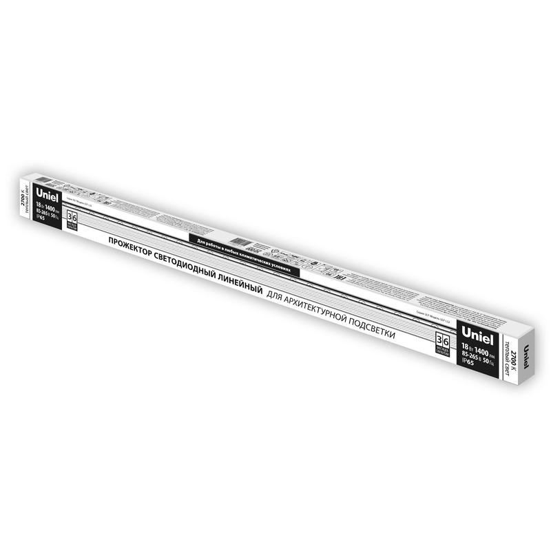 Прожектор светодиодный ULF-L52-18W/2700K/L100 220V IP65 SILVER линейный 1000мм тепл. бел. свет 2700К. 1620лм алюм. Uniel UL-0000 Прожектор светодиодный ULF-L52-18W/2700K/L100 220V IP65 SILVER линейный 1000мм тепл. бел. свет 2700К. 1620лм алюм. Uniel UL-0000