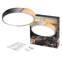 Светильник светодиодный декоративный PPB Scandic-R 24Вт 4000К IP20 настенно-потолочный бытовой GR/W JazzWay 5037052