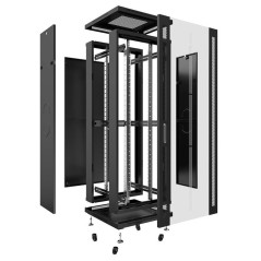 Шкаф монтажный телекоммуникационный напольный SH-05C-22U60/60-BK 19дюйм 22U 600х600х1166мм (ШхГхВ) для распред. и серверного обо