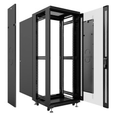 Шкаф монтажный телекоммуникационный напольный SH-05C-22U60/60-BK 19дюйм 22U 600х600х1166мм (ШхГхВ) для распред. и серверного обо