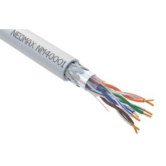 Кабель витая пара SF/UTP кат.5E 4х2х24AWG (0.52мм) solid CU PVC сер. (NM40001) (уп.305м) NEOMAX 182758
