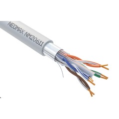 Кабель витая пара F/UTP кат.6 4х2х23AWG (0.57мм) solid CU LSZH нг(А)-HF сер. (NM20611) (уп.305м) NEOMAX 1632640