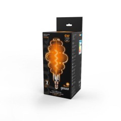 Лампа светодиодная филаментная Black Filament 6Вт Honeycomb золотая 2400К тепл. бел. E27 420лм GAUSS 158802006