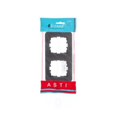 Рамка 2-м ASTI вертикал. черн. бархат LEZARD 7081-4200-152