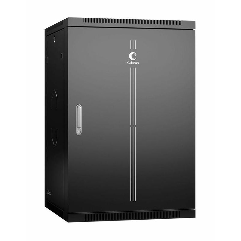 Шкаф телекоммуникационный настенный SH-05F-18U60/60m-R-BK 19дюйм 18U 600х600х901мм разобран. дверь метал. RAL 9004 черн. Cabeus Шкаф телекоммуникационный настенный SH-05F-18U60/60m-R-BK 19дюйм 18U 600х600х901мм разобран. дверь метал. RAL 9004 черн. Cabeus