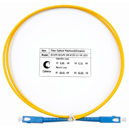 Шнур оптический FOP(s)-9-SC-SC-1m simplex SC-SC 9/125 sm 1м LSZH Cabeus 7385c