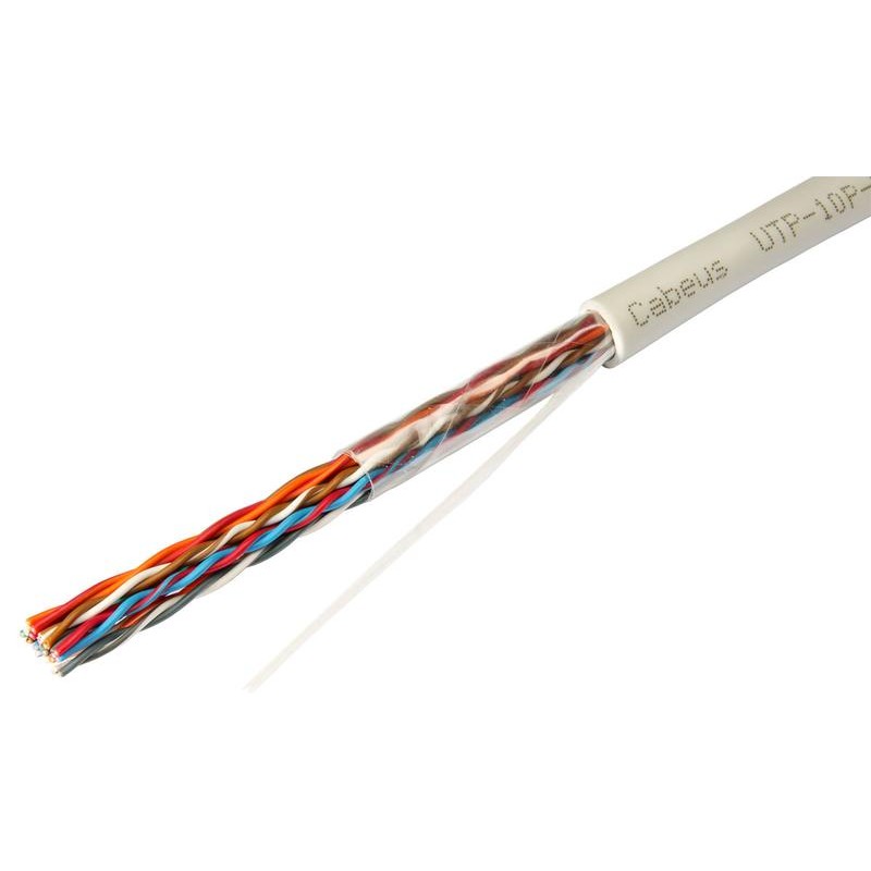 Кабель витая пара U/UTP кат.5 10 пар 24 AWG solid ОЖ LSZH нг(А)-HFUTP-10P-Cat.5-IN-LSZH UTP Cabeus 10169c Кабель витая пара U/UTP кат.5 10 пар 24 AWG solid ОЖ LSZH нг(А)-HFUTP-10P-Cat.5-IN-LSZH UTP Cabeus 10169c
