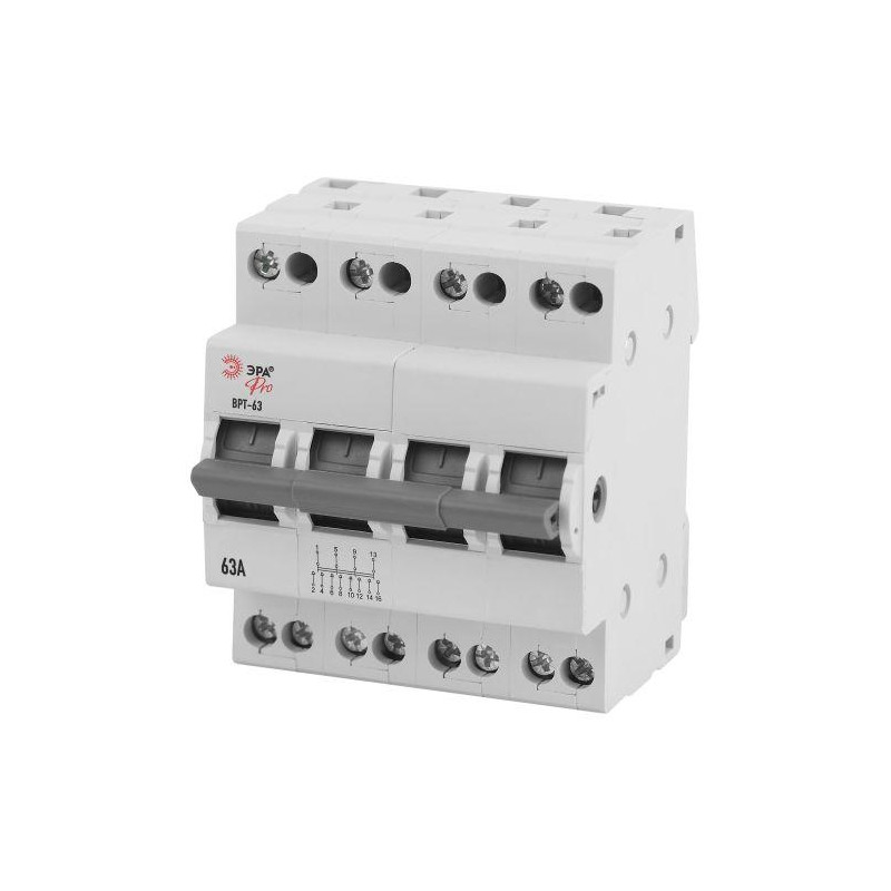 Выключатель-разъединитель трехпозиционный ВРТ-63 PRO VRT63-4-63 4п 63А Эра Б0061689 Выключатель-разъединитель трехпозиционный ВРТ-63 PRO VRT63-4-63 4п 63А Эра Б0061689