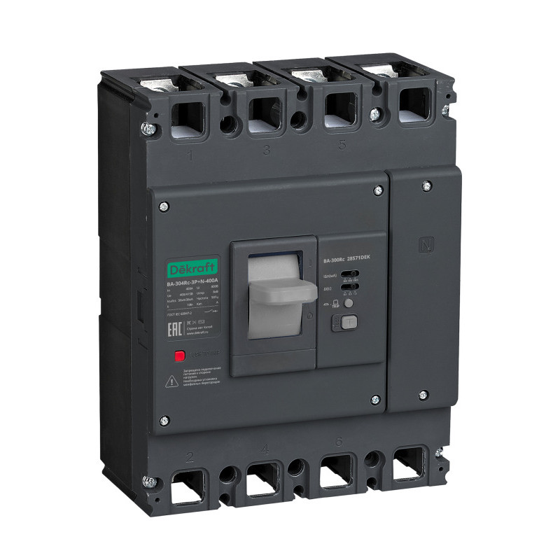 Выключатель автоматический силовой 3п 400А 70кА ВА-304Rc Inst 300/500/1000мА DEKraft 28562DEK Выключатель автоматический силовой 3п 400А 70кА ВА-304Rc Inst 300/500/1000мА DEKraft 28562DEK