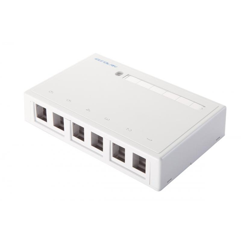 Коробка настенная 6-порт. бел. Eurolan 12B-00-06WT
