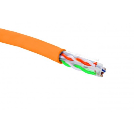 Кабель U/UTP кат.6 4 пары 23 AWG нг(А)-HF внутр. прокладки оранж. (305м) (кор.) Eurolan 19C-U6-12OR-B305