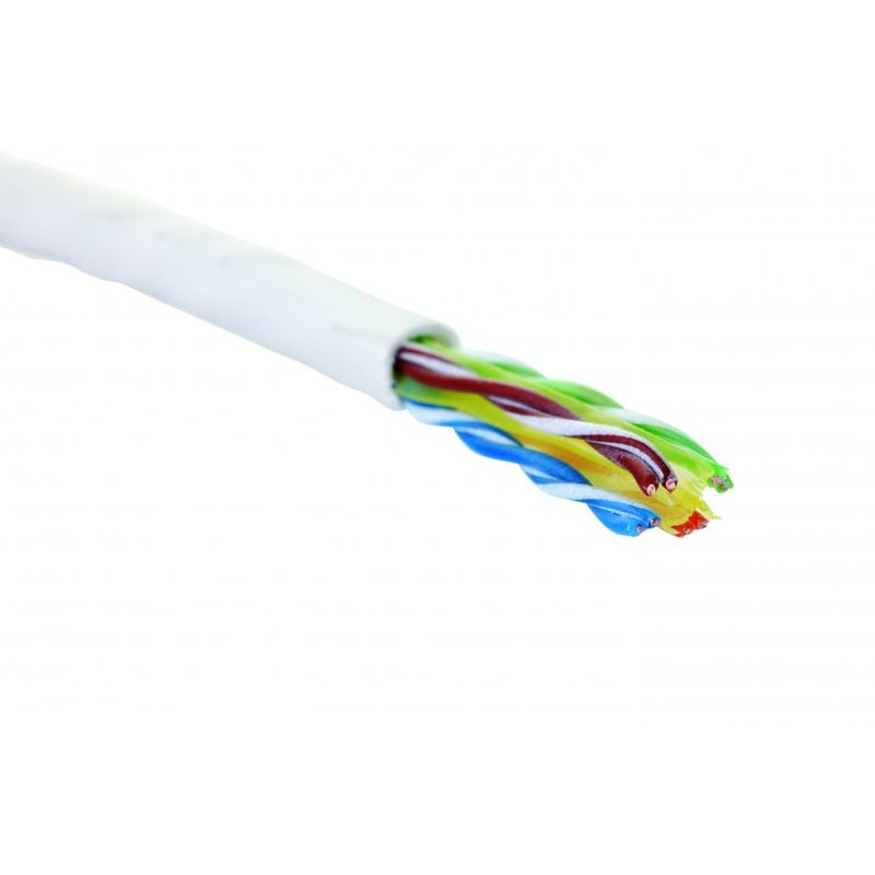 Кабель U/UTP кат.6 4 пары 24 AWG нг(А)-HF Slim Line внутр. прокладки бел. (кор.) Eurolan 19C-U6-27WT-B305