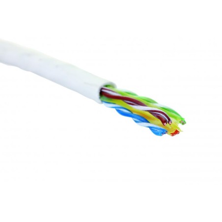 Кабель U/UTP кат.6 4 пары 24 AWG нг(А)-HF Slim Line внутр. прокладки бел. (кор.) Eurolan 19C-U6-27WT-B305
