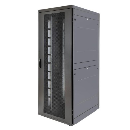 Шкаф Rackcenter D9000 42U 750х1200 передняя дверь перф. 1-ств. задняя дверь перф. 2-ств. черн. Eurolan 60F-42-7C-94BL