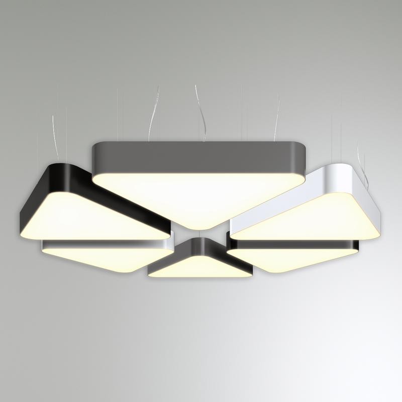 Светильник светодиодный RVE-LBX-TRIO-SOFT-1400-P 125Вт 4000К 1400х1246х120мм подвесной бел. RVElektro RVE00000416