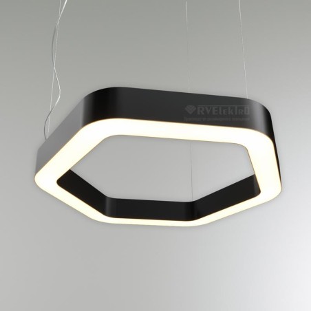 Светильник светодиодный RVE-LBX-HOLE-HEXA-SOFT-800-P 59Вт 4000К 800х736х100мм подвесной шир. рассеив.-80мм бел. RVElektro RVE000