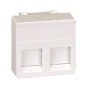 Адаптер на 2 RJ45(12) коннектора широкий шторки Simon27 сер. 27486-37