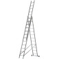 Лестница трехсекционная алюм. усиленная 3х12 ступеней H-343/594/841см 17.83кг FIT 65438