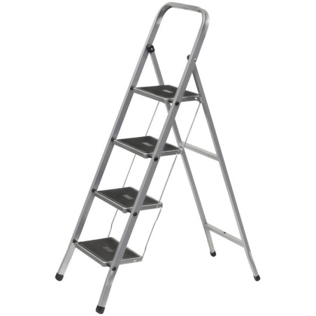 Лестница-стремянка стальная 4 широкие ступени Н-139см вес 6.7кг FIT 65383