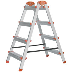 Лестница-стремянка стальная двусторонняя 4 ступени Н-88.5 см вес 5.3кг КУРС 65393